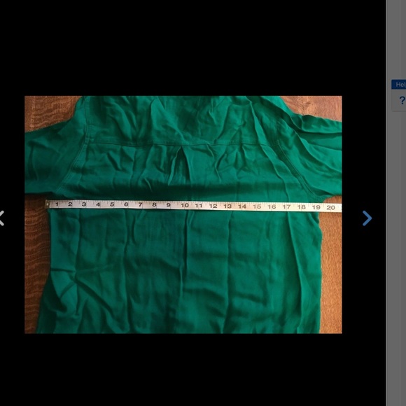 A&F Green Button Down Blouse Lace Shoulder Hi-Lo - Picture 5 of 6